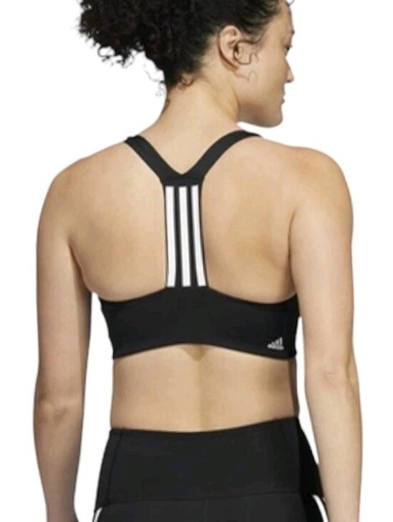 adidas Other - ADIDAS Women Aeroimpact Support Training Sport Bra Black White Stripes Size M